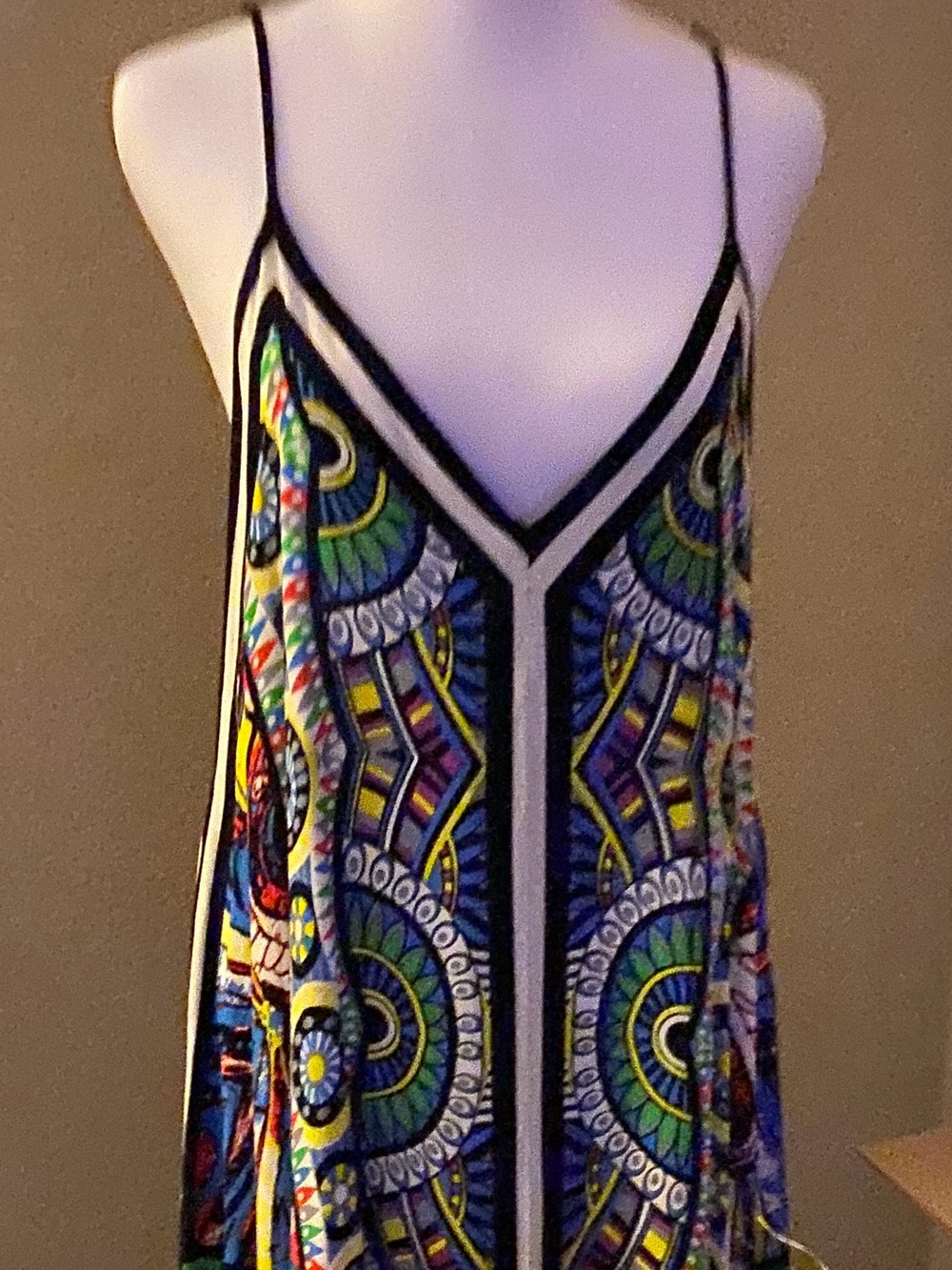 Jealous Tomato Black-Trim Multicolor Asymmetrical Handkerchief Hem Dress,resort